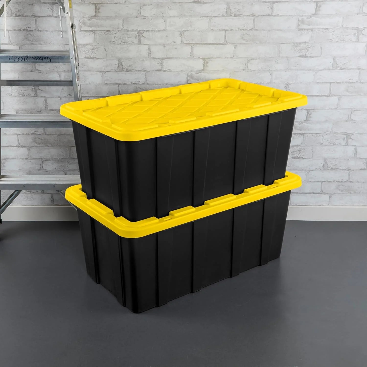 38 Gal Stackable Storage Bin with Snap-Fit Lid 4-Pack k7m