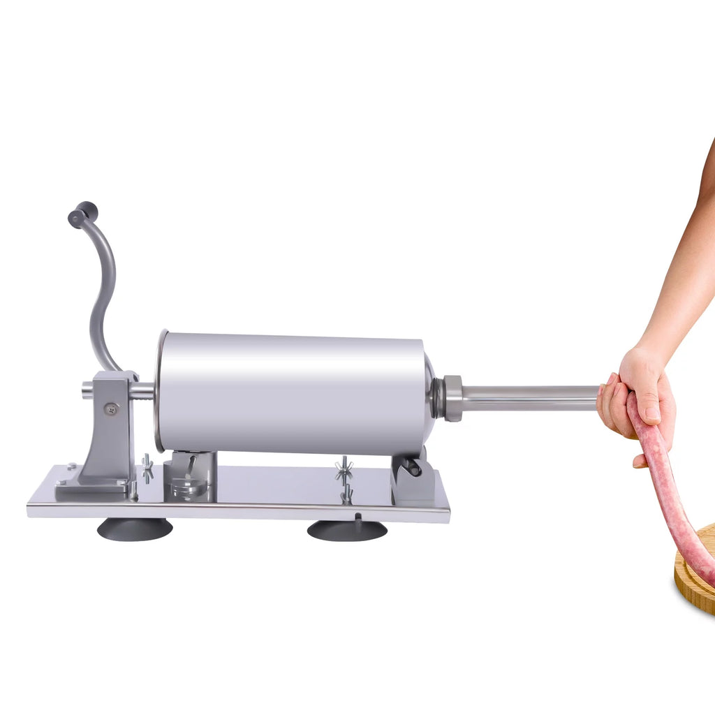 Sausage Stuffer Manual Stainless Steel Horizontal 4L Meat Filler k7