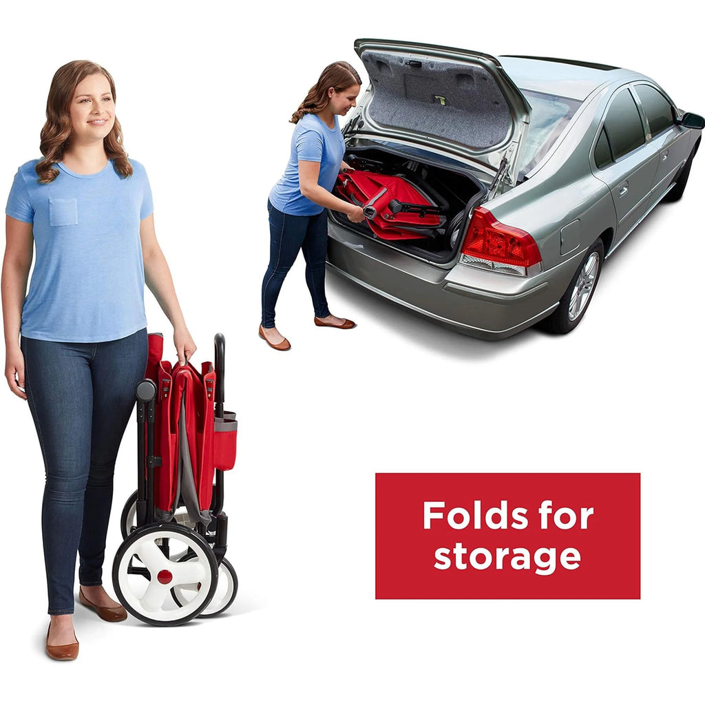 Stroll N Wagon with Pull & Push Handle, Red/Black k7m