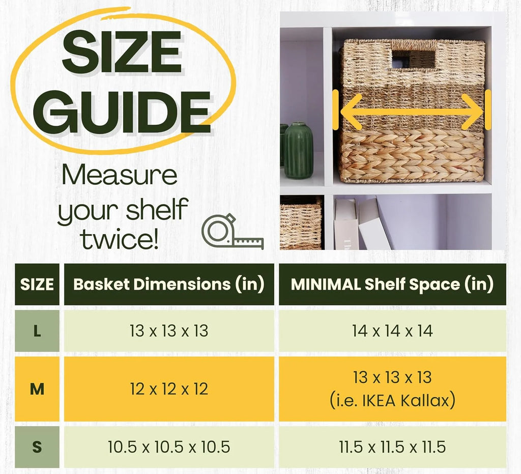 Natural Wicker Storage Cubes 12x12 Set of 4 Foldable Baskets k7