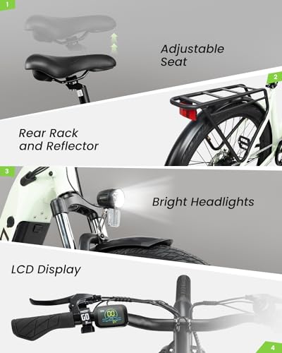 Electric Bike for Adults 27.5” 750W Peak Motor 80 Miles Range k7