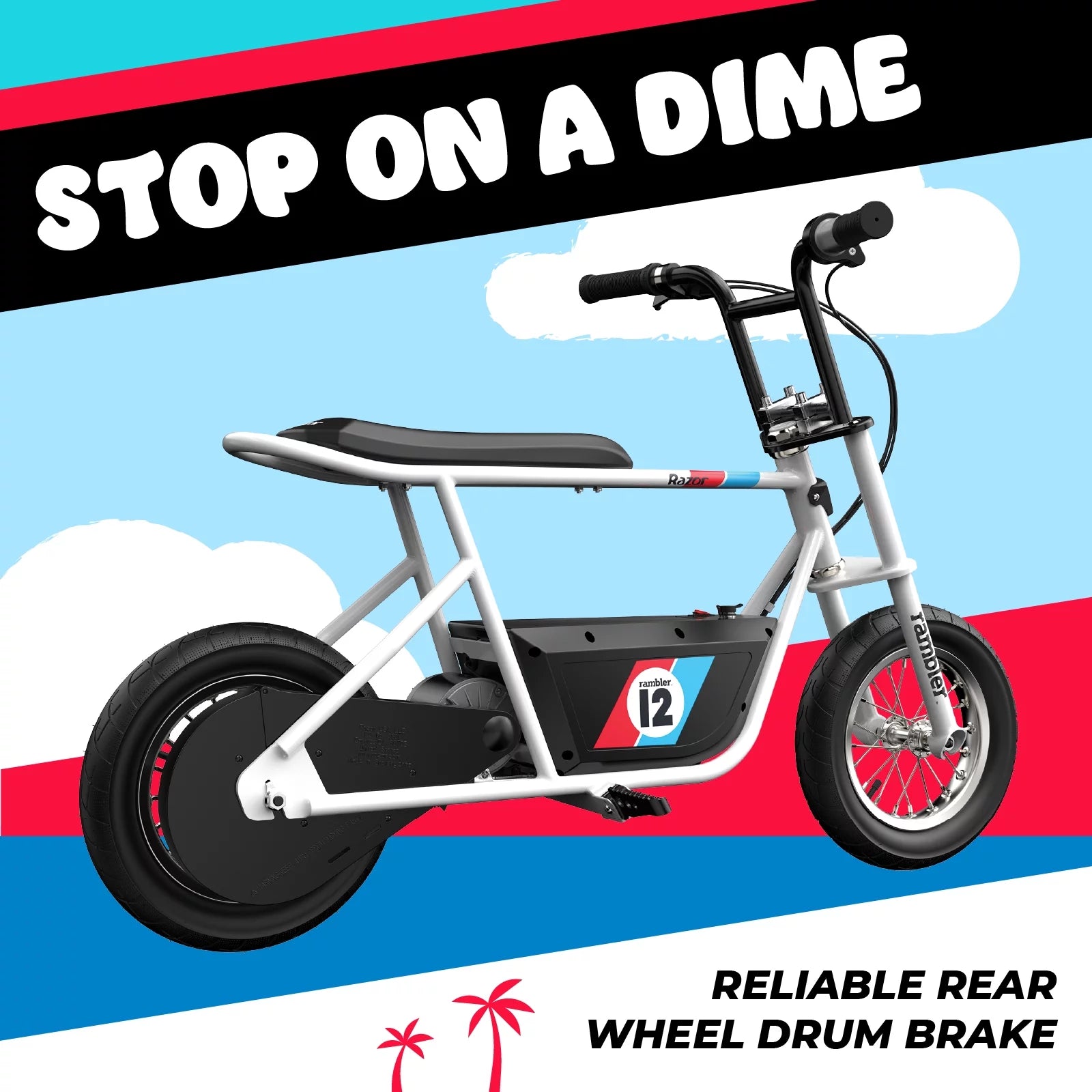 Electric Scooter 12 Air-Filled Tires White k7