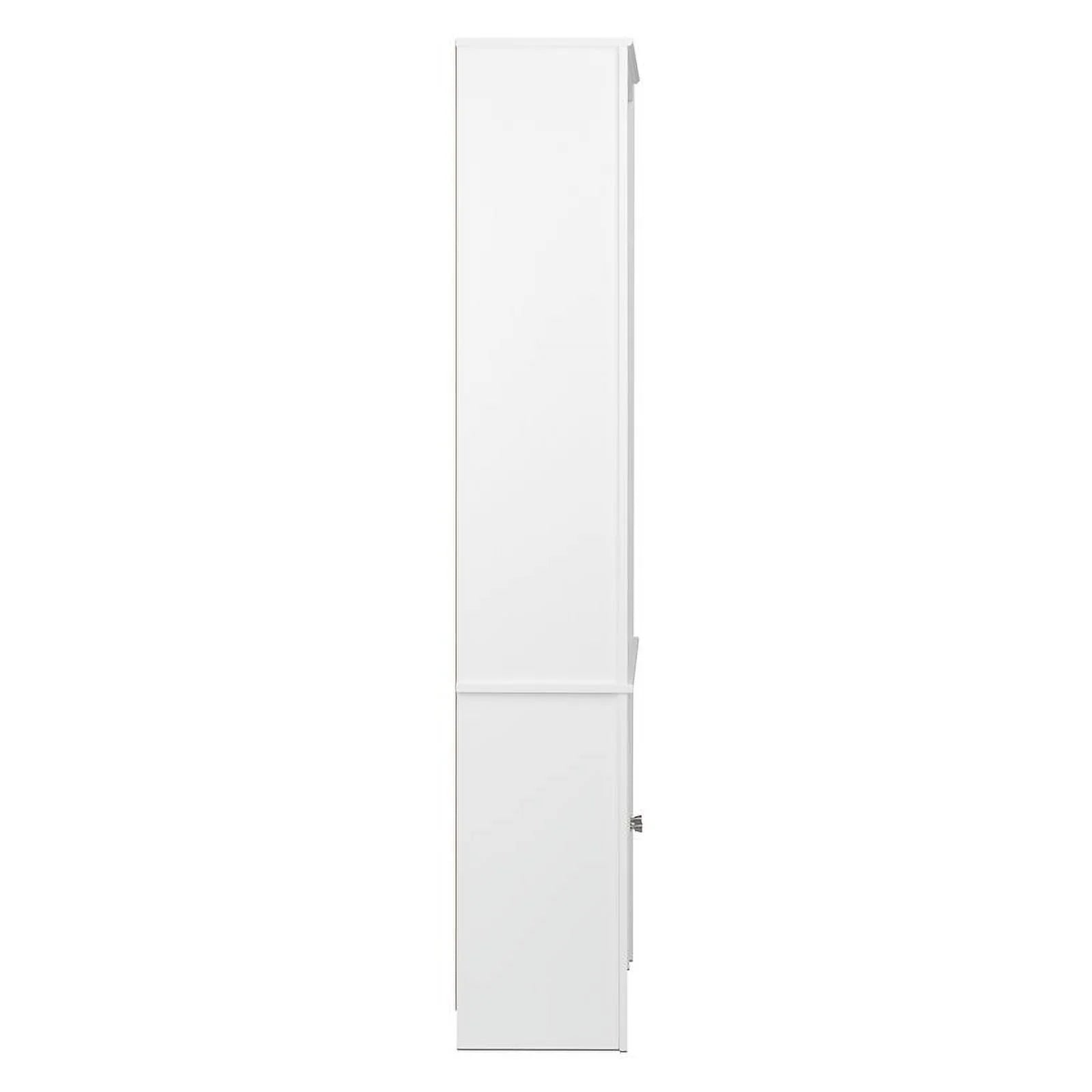 White 6-Shelf Bookcase with 2 Shaker Doors k7p