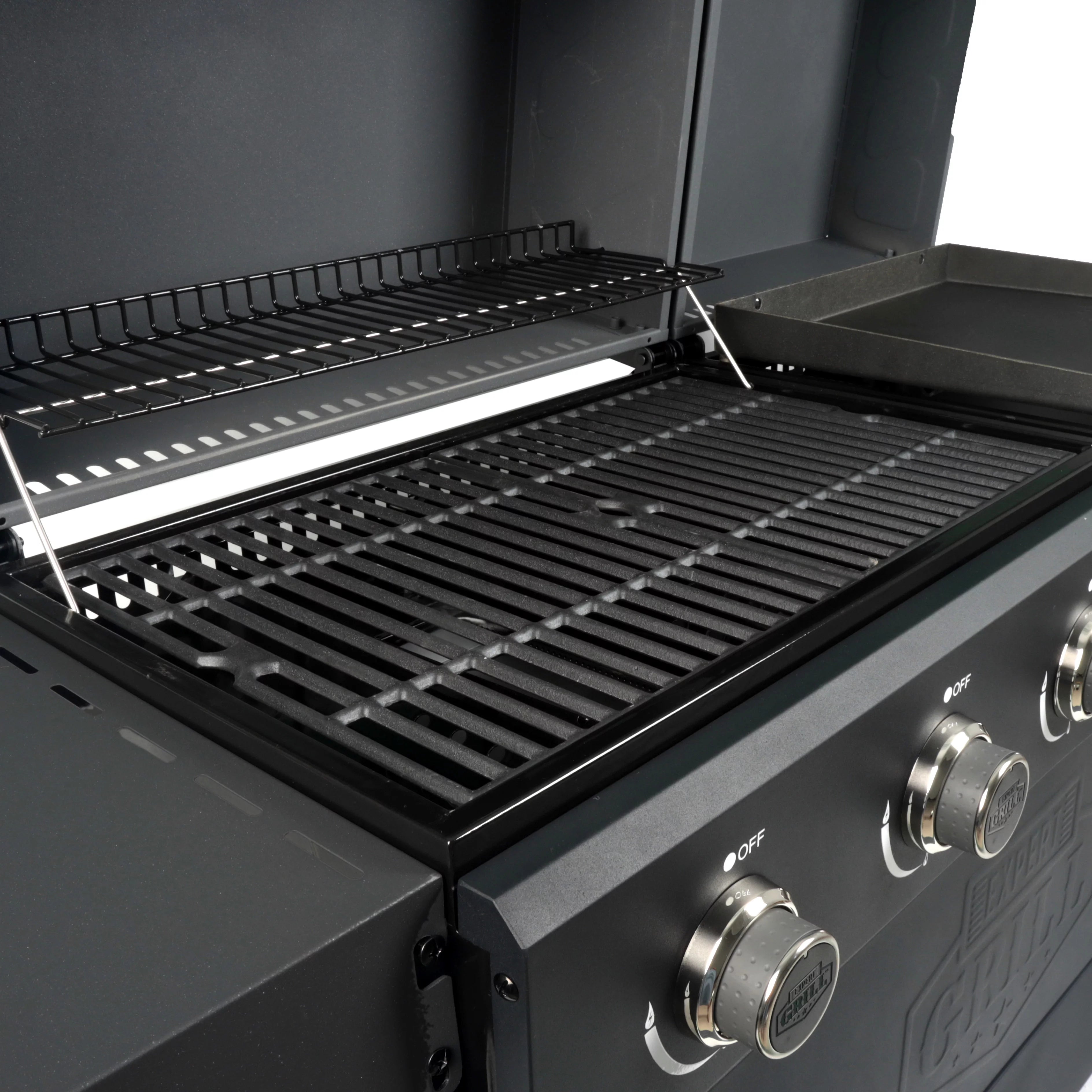 5 Burner Combo Gas Grill and Griddle Black k7p