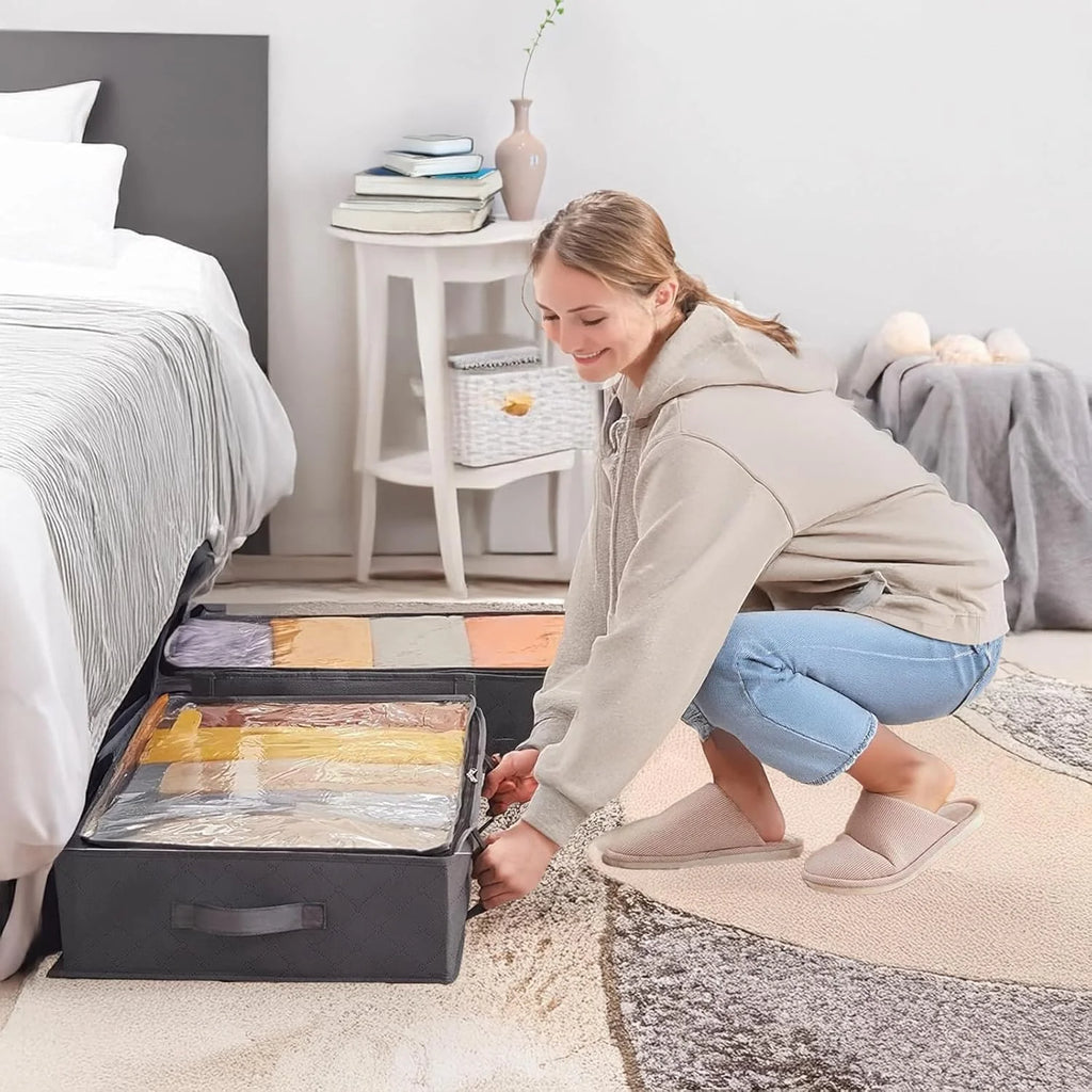 Under Bed Storage Containers Foldable Organizer Bins 6 Pack k7m