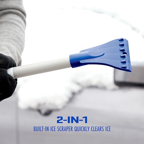 Snow Broom Ice Scraper 4-in-1 Telescoping 18-Inch Foam Head a7