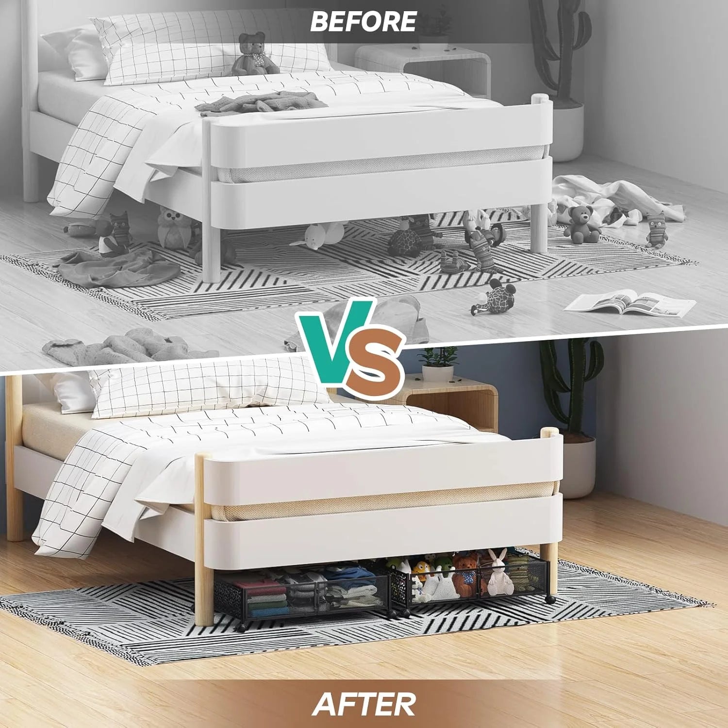 Under Bed Storage Containers with Wheels and Drawer a7