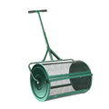 24" Compost Spreader, Aesraou Lightweight Manure Peat Moss Spreader with Upgrade T-Shaped Handle for Lawn and Garden Care Manure Spreaders Roller (Green-Small)
