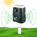 Solar Animal Repeller Ultrasonic Cat Repellent Outdoor Waterproof 360°Animal Deterrent with PIR Sensor & Strobe Light & Alarm Sound Specialized in Repelling Deer Dog Cat Rabbit Fox Raccoon Squirrel