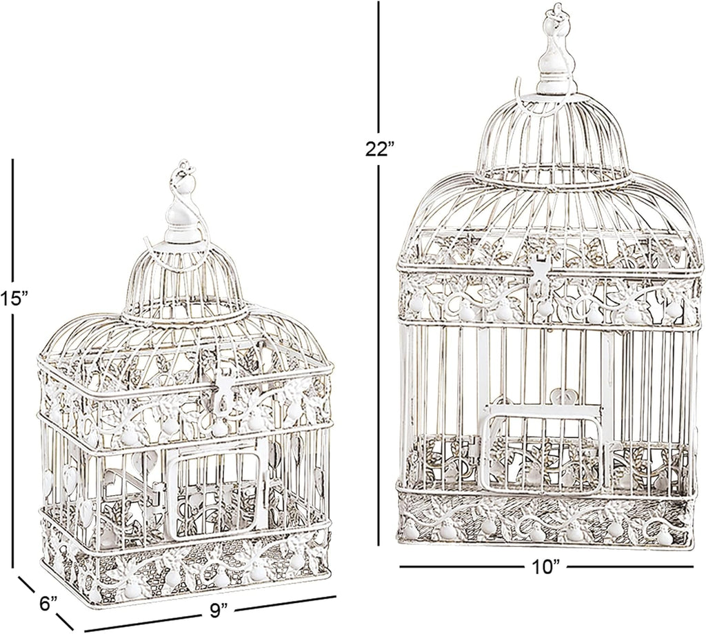 Vintage Metal Birdcage 22 Inch White a7