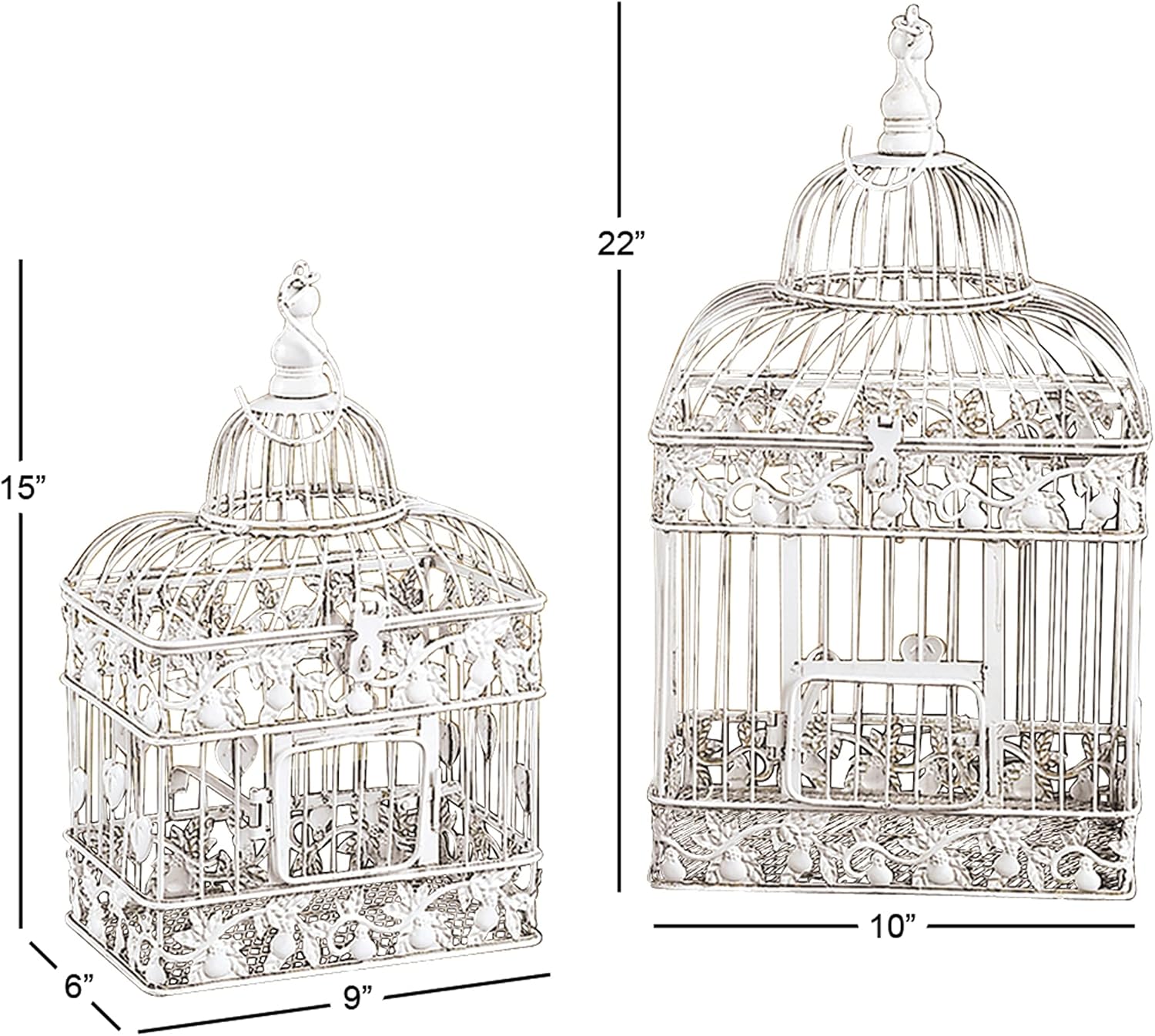 Vintage Metal Birdcage 22 Inch White a7