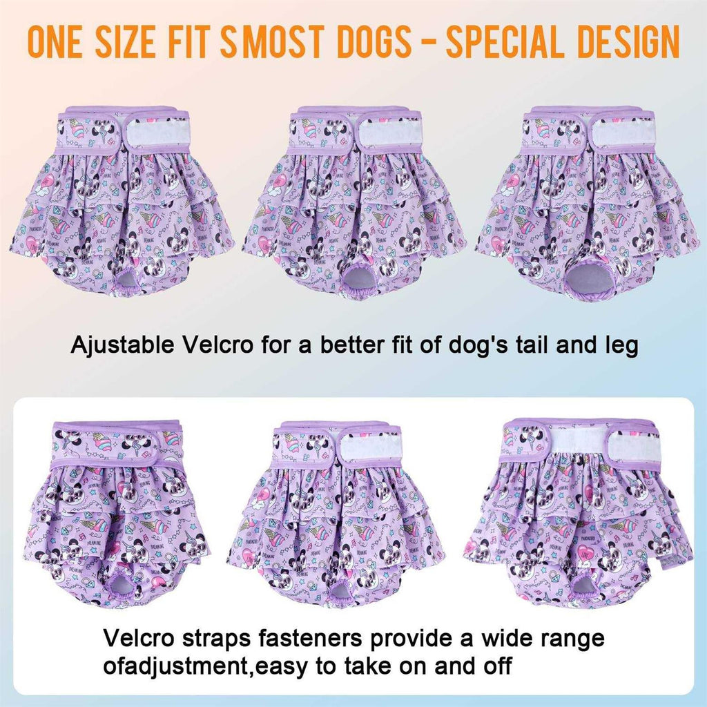 Washable Dog Diapers for Female in Heat, Leak-Proof Reusable 3 Pack k7m