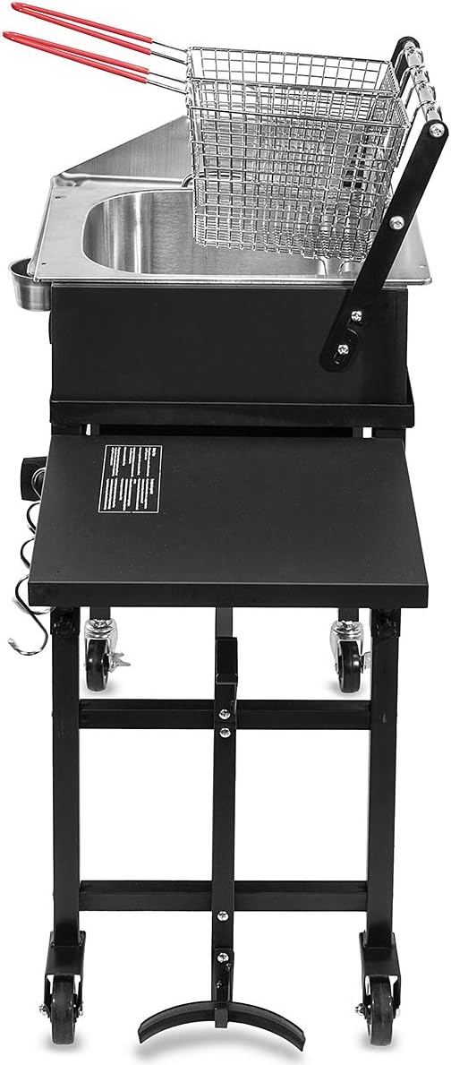 Outdoor Dual Burner Propane Stove Fryer with Shelves a7