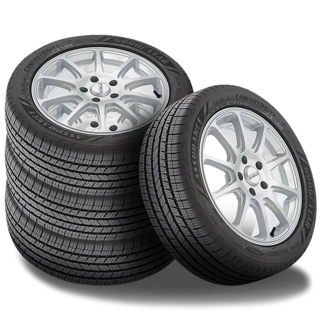 Set of 4 Goodyear Assurance Comfortdrive 235/55R20 102V All Season Tires 60K MI Warranty 413022582 / 235/55/20 / 2355520 Fits: 2021-23 Toyota Highlander XSE, 2016-22 Lexus RX350 F Sport
