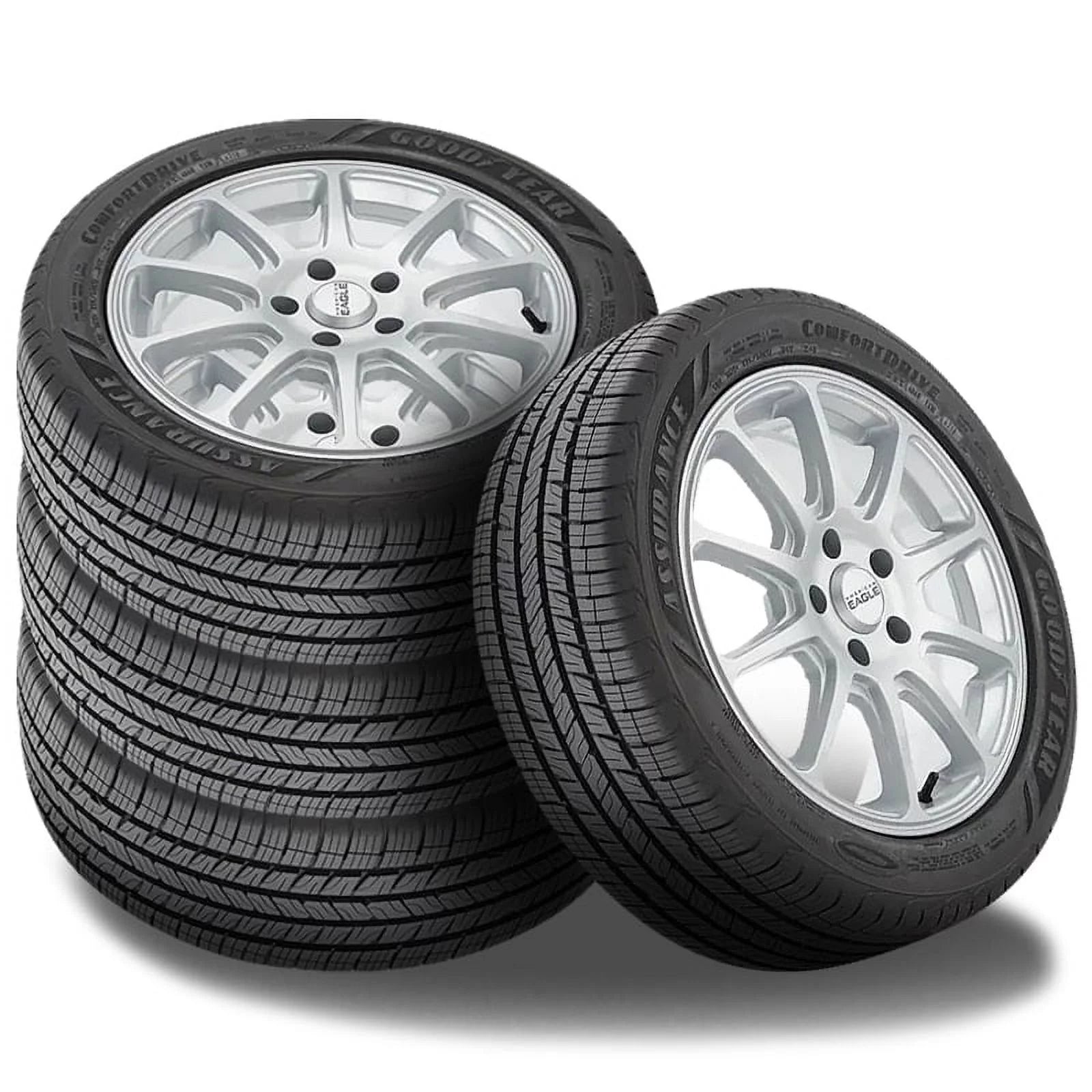 Set of 4 Goodyear Assurance Comfortdrive 235/55R20 102V All Season Tires 60K MI Warranty 413022582 / 235/55/20 / 2355520 Fits: 2021-23 Toyota Highlander XSE, 2016-22 Lexus RX350 F Sport
