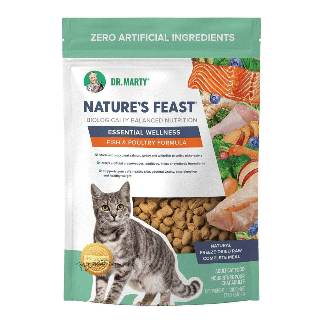 Dr. Marty Nature's Feast Essential Wellness Fish &amp; Poultry Freeze Dried Raw Cat Food - Pet Supplies online store