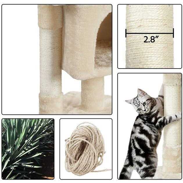 Plush Cat Tree with Condo 2-Level q7