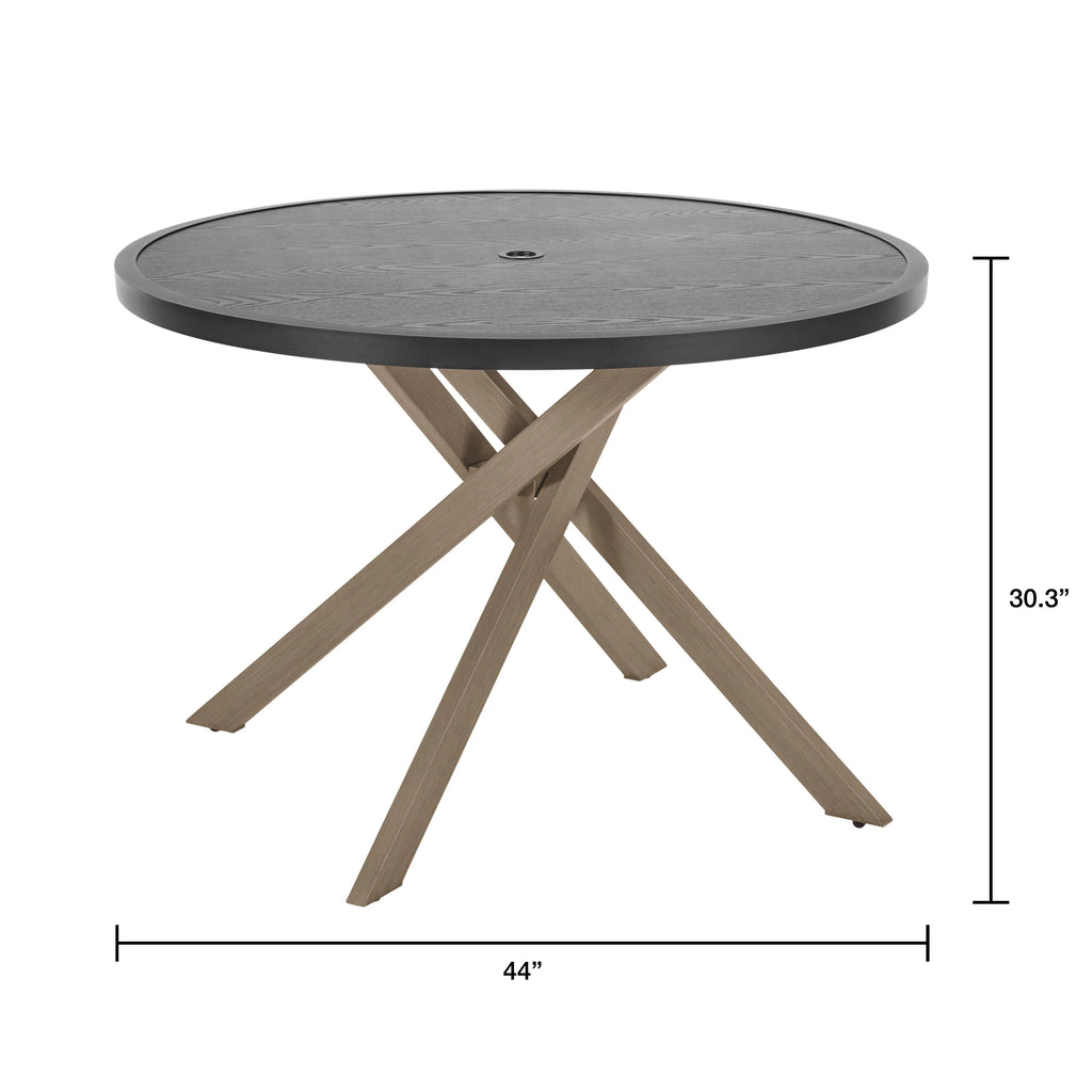 Wicker Outdoor Dining Set 5-Piece Black a7
