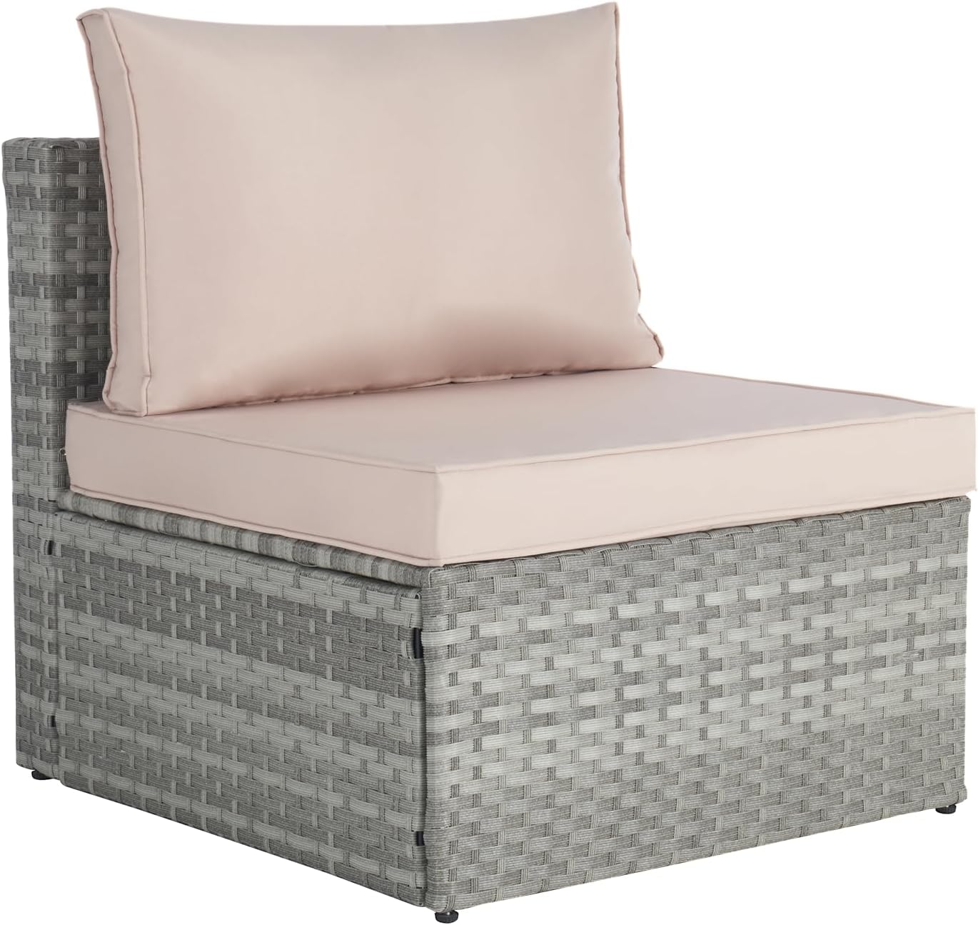 Outdoor Patio Conversation Set with Coffee Table, Beige wicker sectional sofa a7