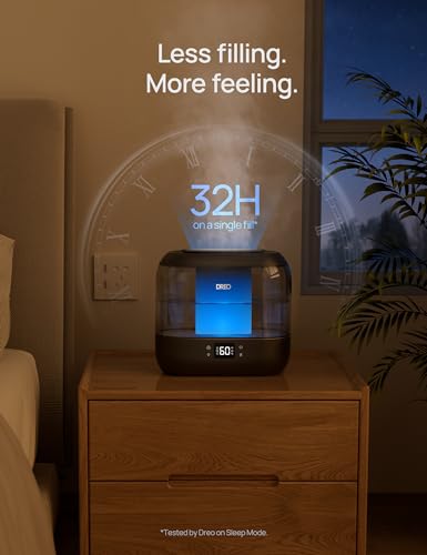 Smart Humidifier for Bedroom, Top Fill 4L Cool Mist, Nightlight, Quiet Ultrasonic k7p