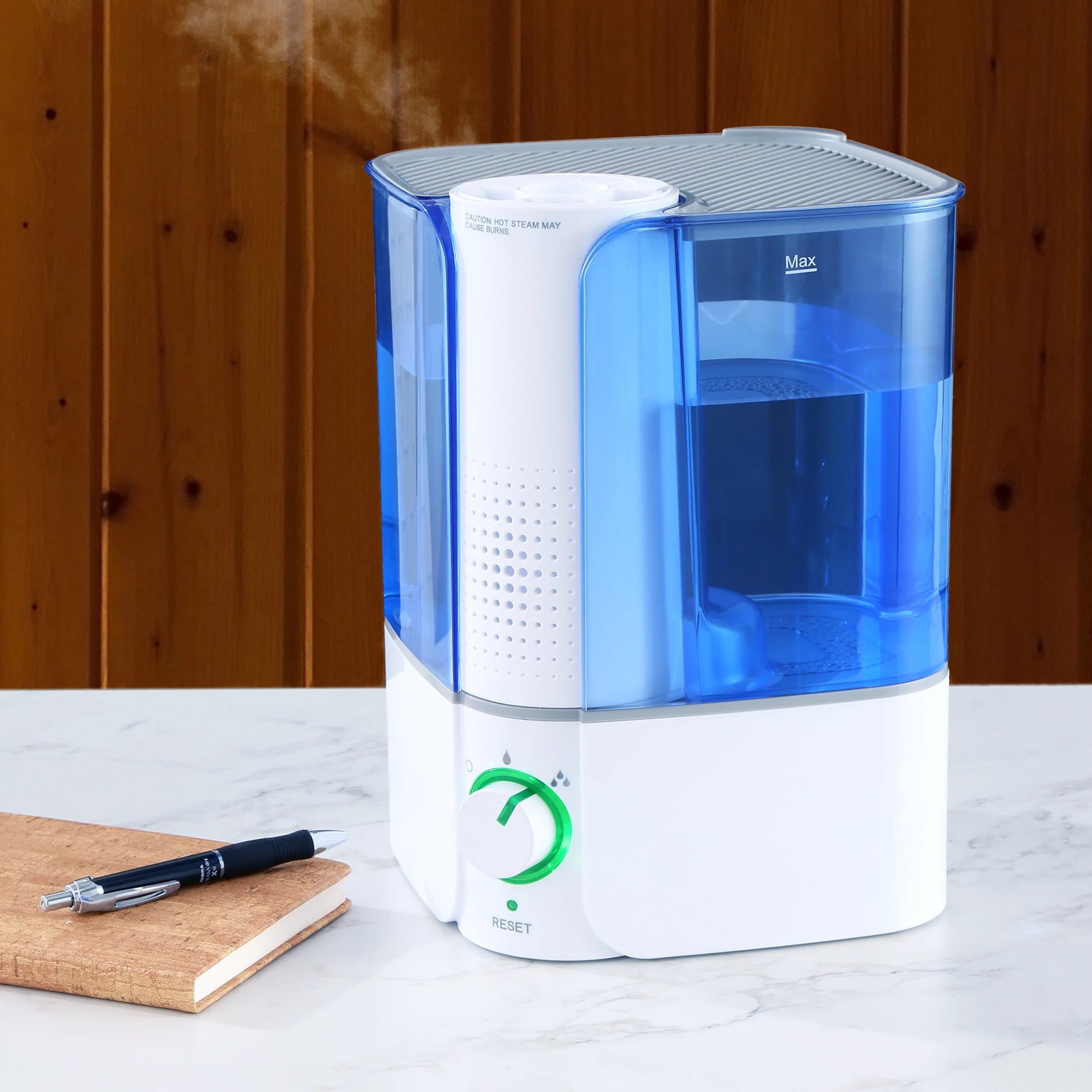 Warm Mist Humidifier Filter Free Top Fill 1.3 Gallon a7