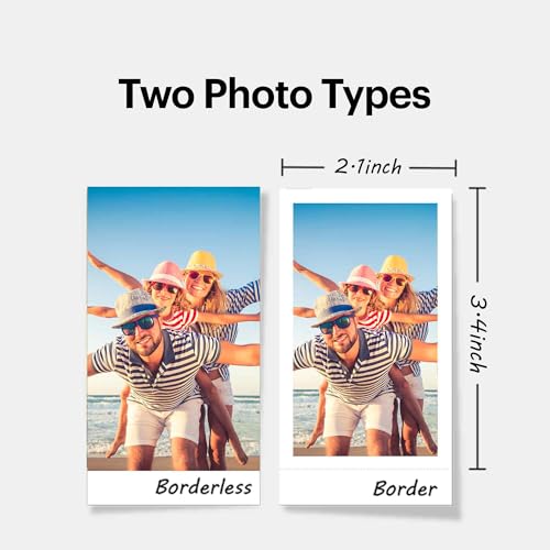 Portable Photo Printer 2.1x3.4 inches Bundle White k7