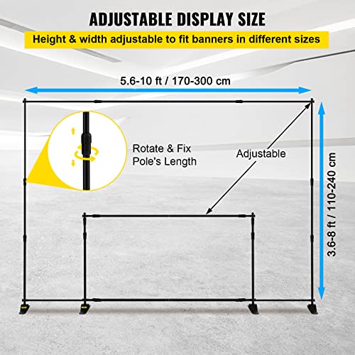 Backdrop Banner Stand 8 x 8 Ft Adjustable Height with Carrying Bag k7