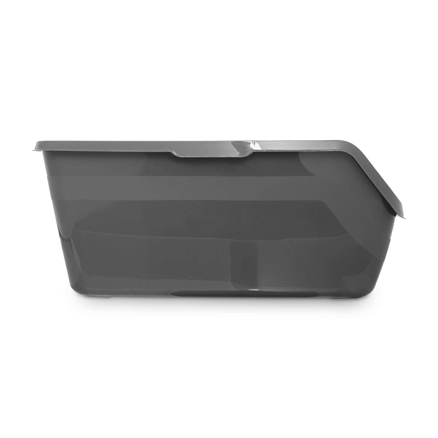 Charcoal High-Back Cat Litter Box k7p