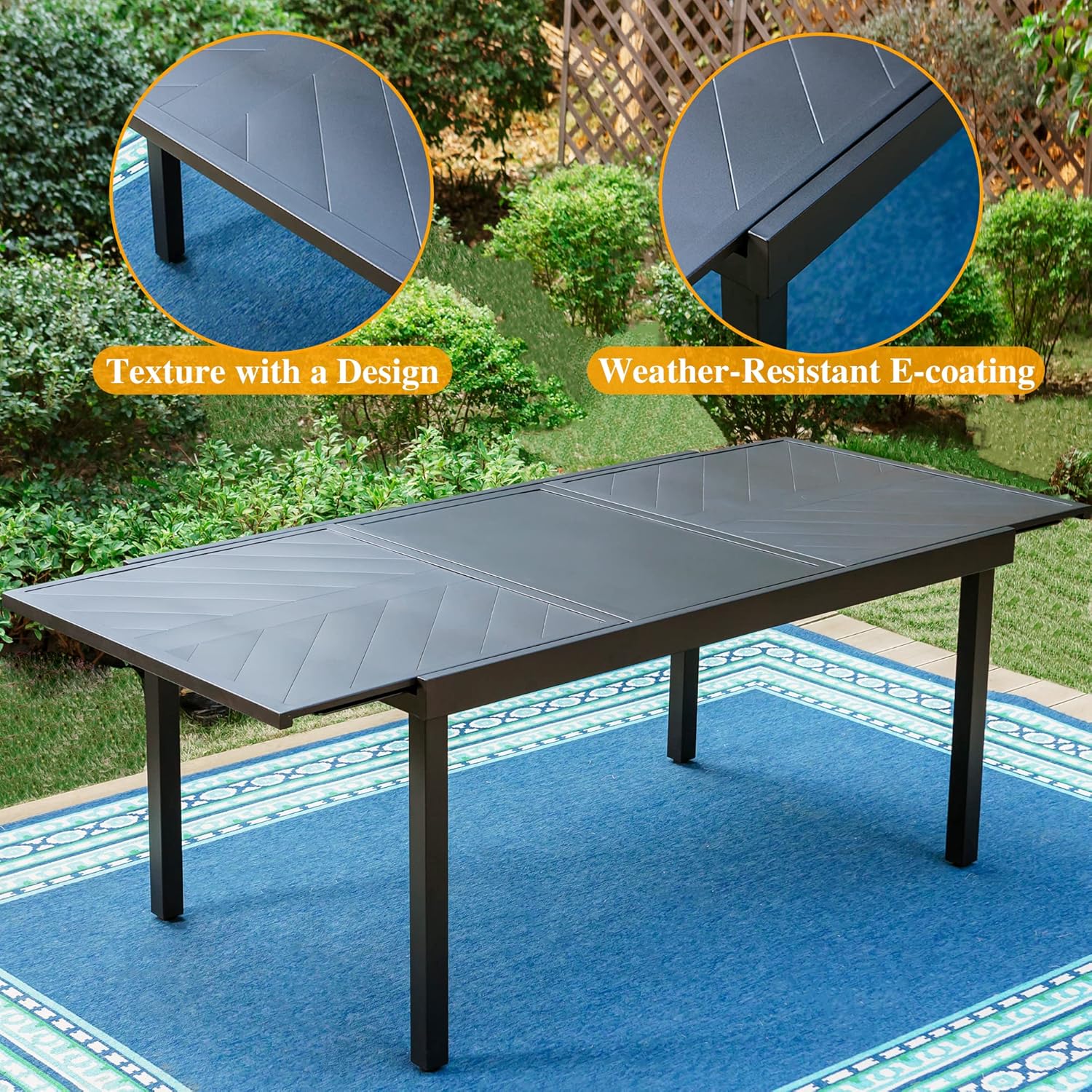 Outdoor Dining Set 7 Pieces Patio Table and Chairs a7