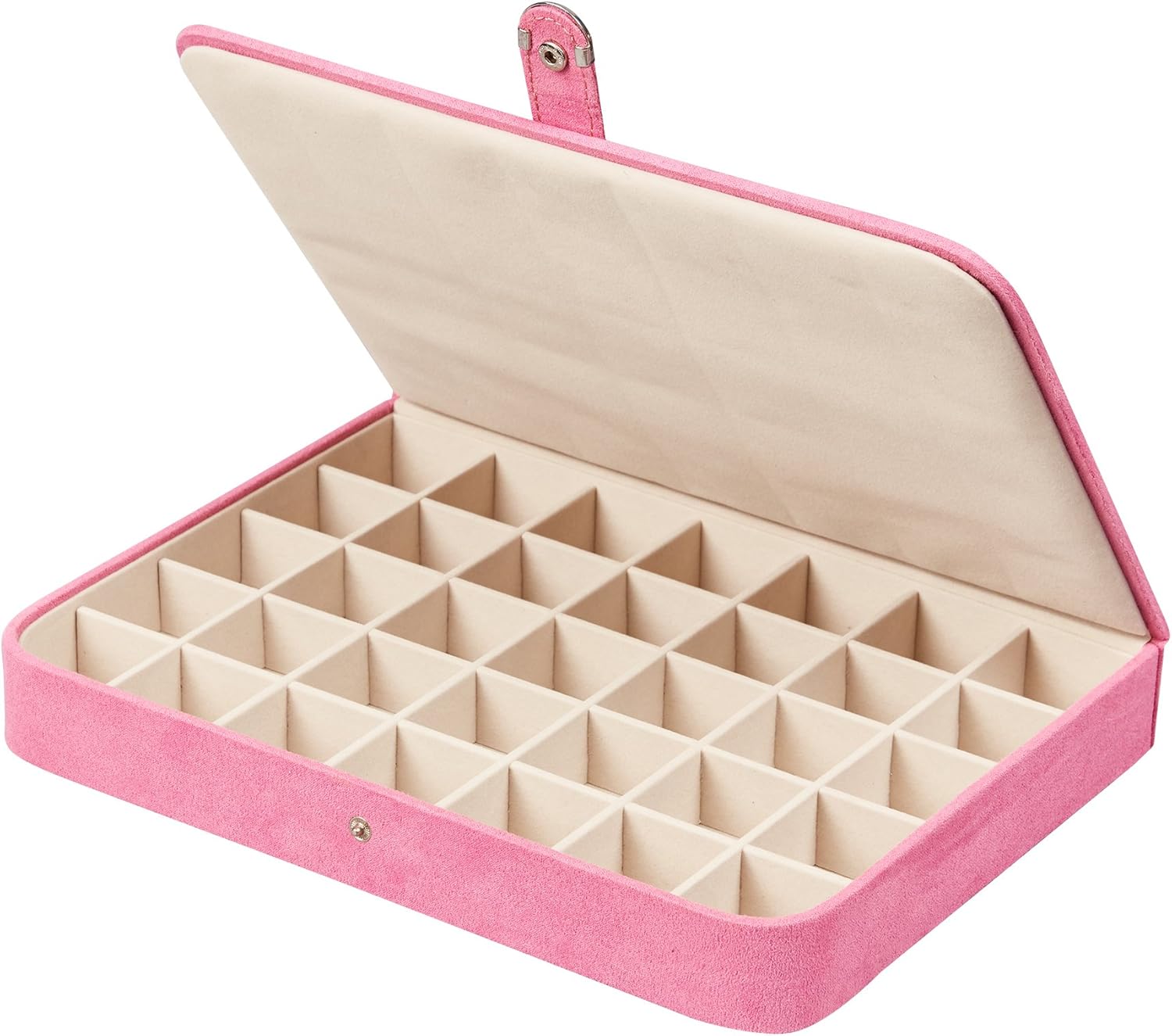 Plush Jewelry Box with Ring and Earring Organizer Pink k7m