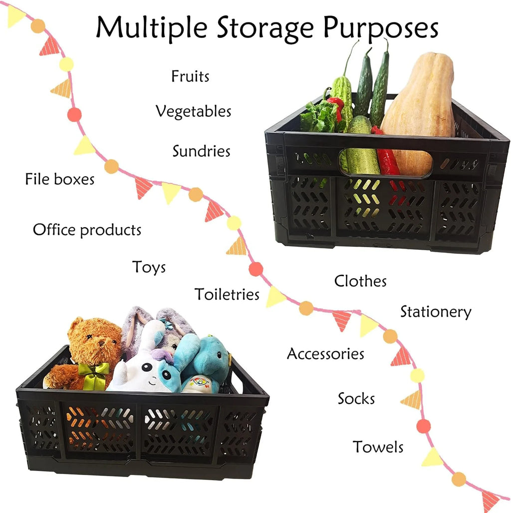 Foldable Storage Crates 20L Plastic Bins a7