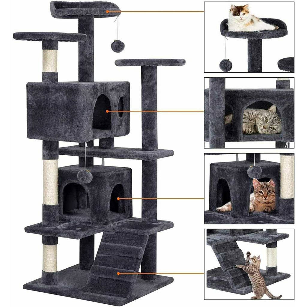 Cat Tree Tower Condo Furniture Scratch Post for Kittens Pet House Play a7