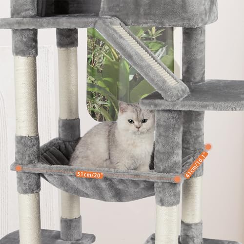 Large Cat Tree for Indoor Cats with Scratching Posts Beige k7