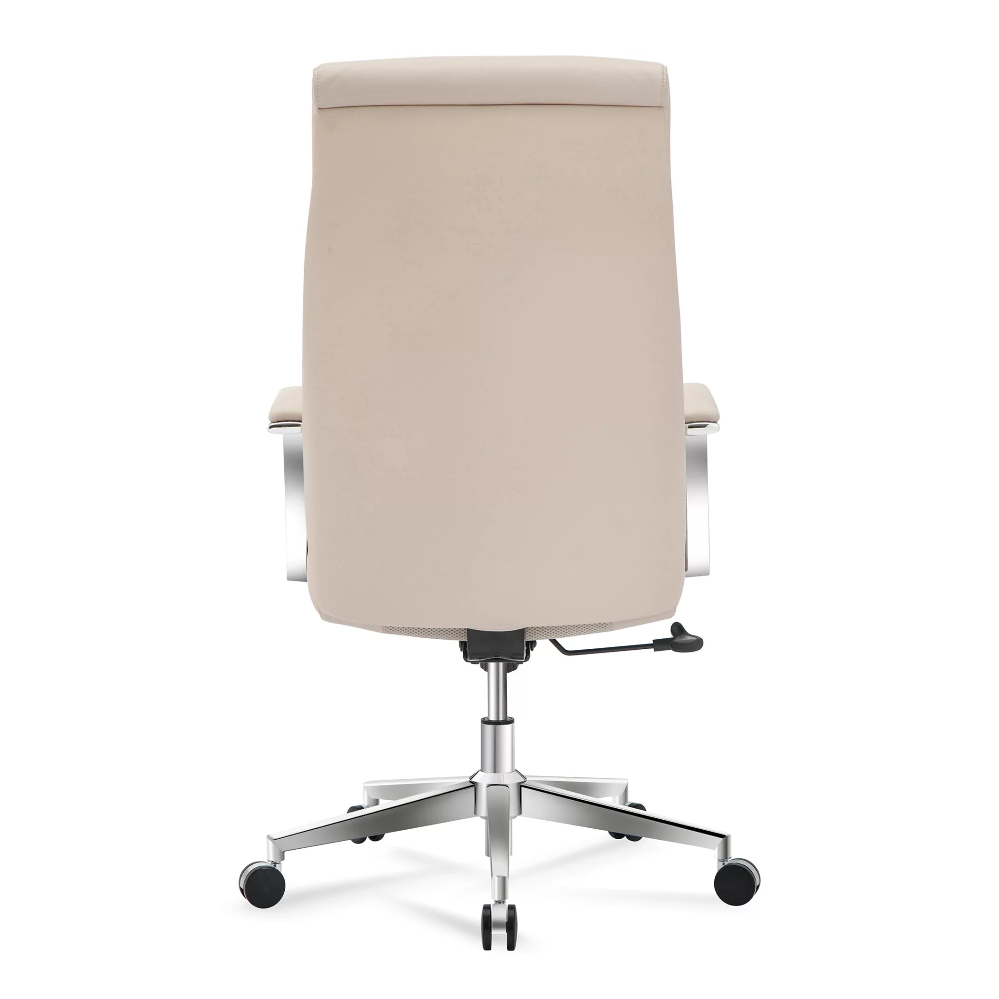 Modern Comfort Vegan Leather High-Back Executive Office Chair Sand Chrome b7k