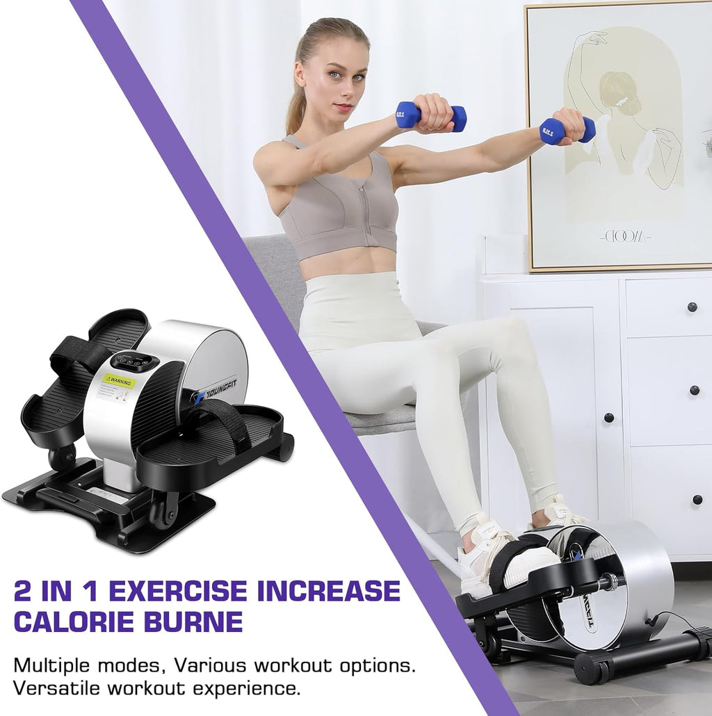 Under Desk Elliptical Pedal Exerciser with Remote and App Control, LCD Display a7