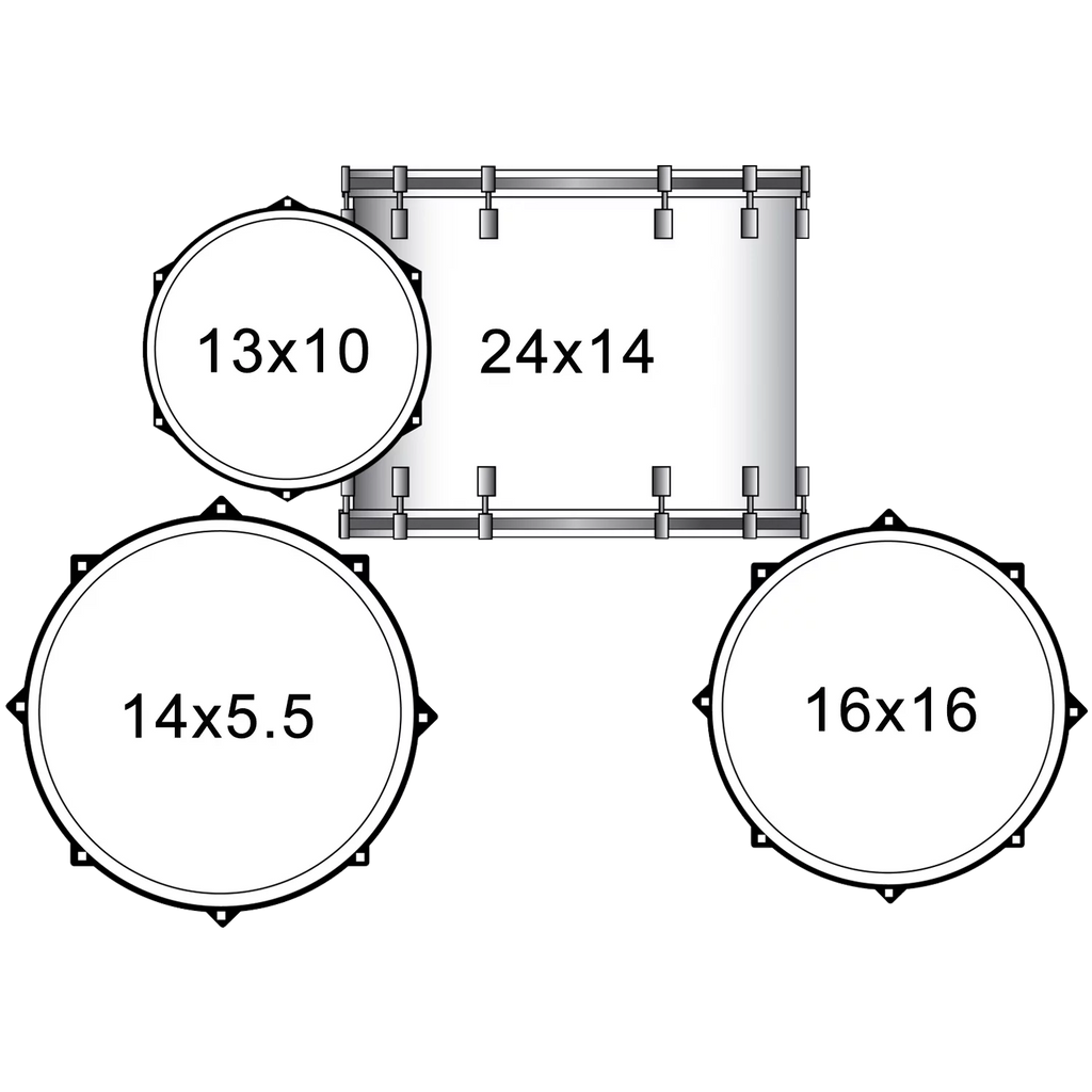 Drum Shell Pack 4-Piece with 24" Bass Drum White Oyster k7