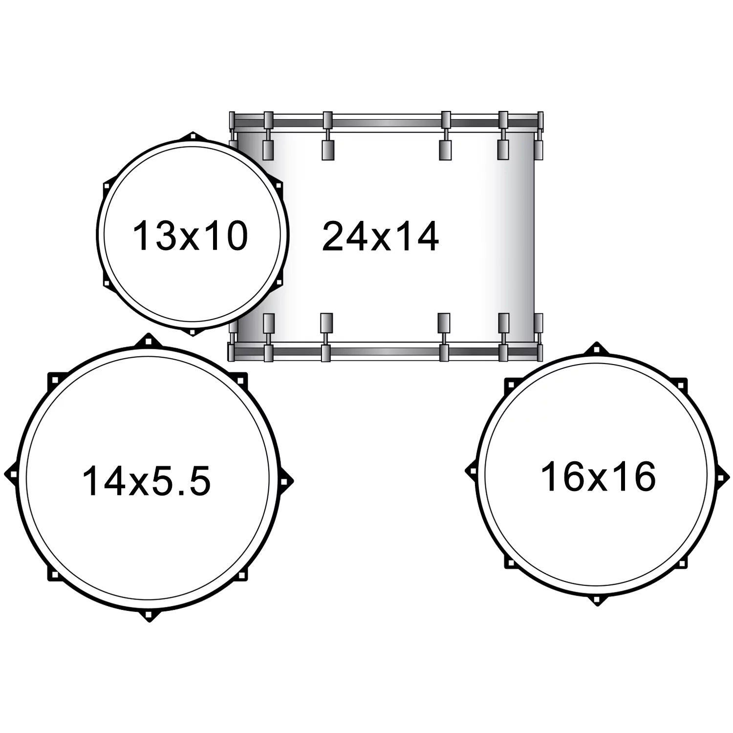 Drum Shell Pack 4-Piece with 24" Bass Drum White Oyster k7