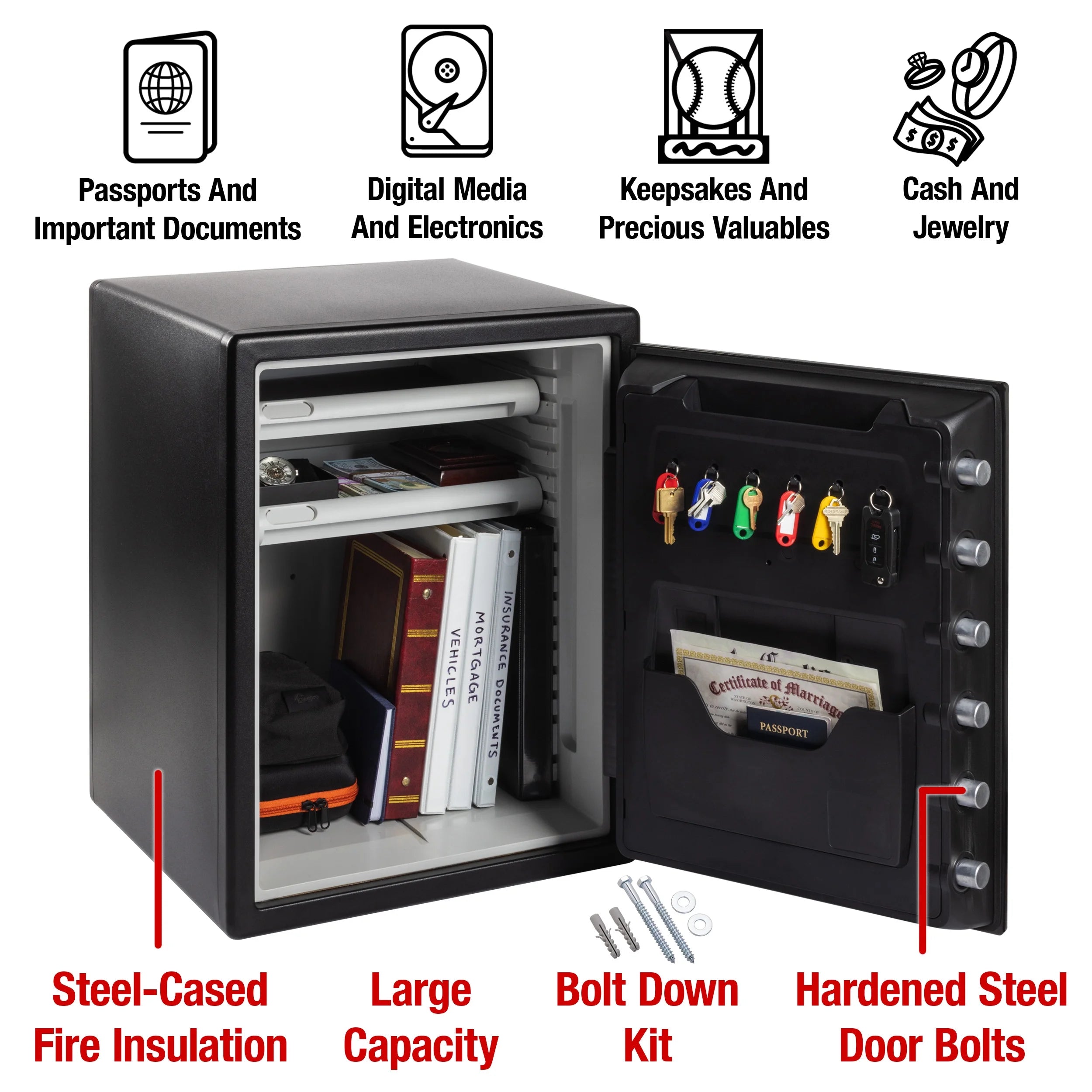 Water and Fire-Resistant Safe with Digital Keypad Lock 2.0 cu ft k7