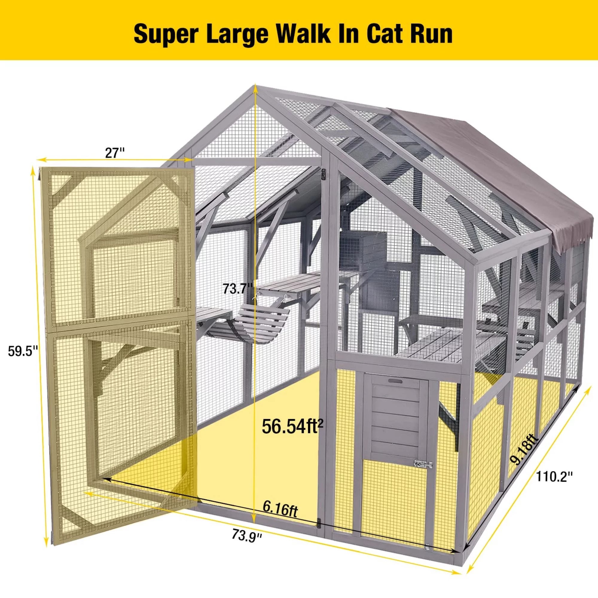 Outdoor Catio Enclosure with Bridges and Platforms f7