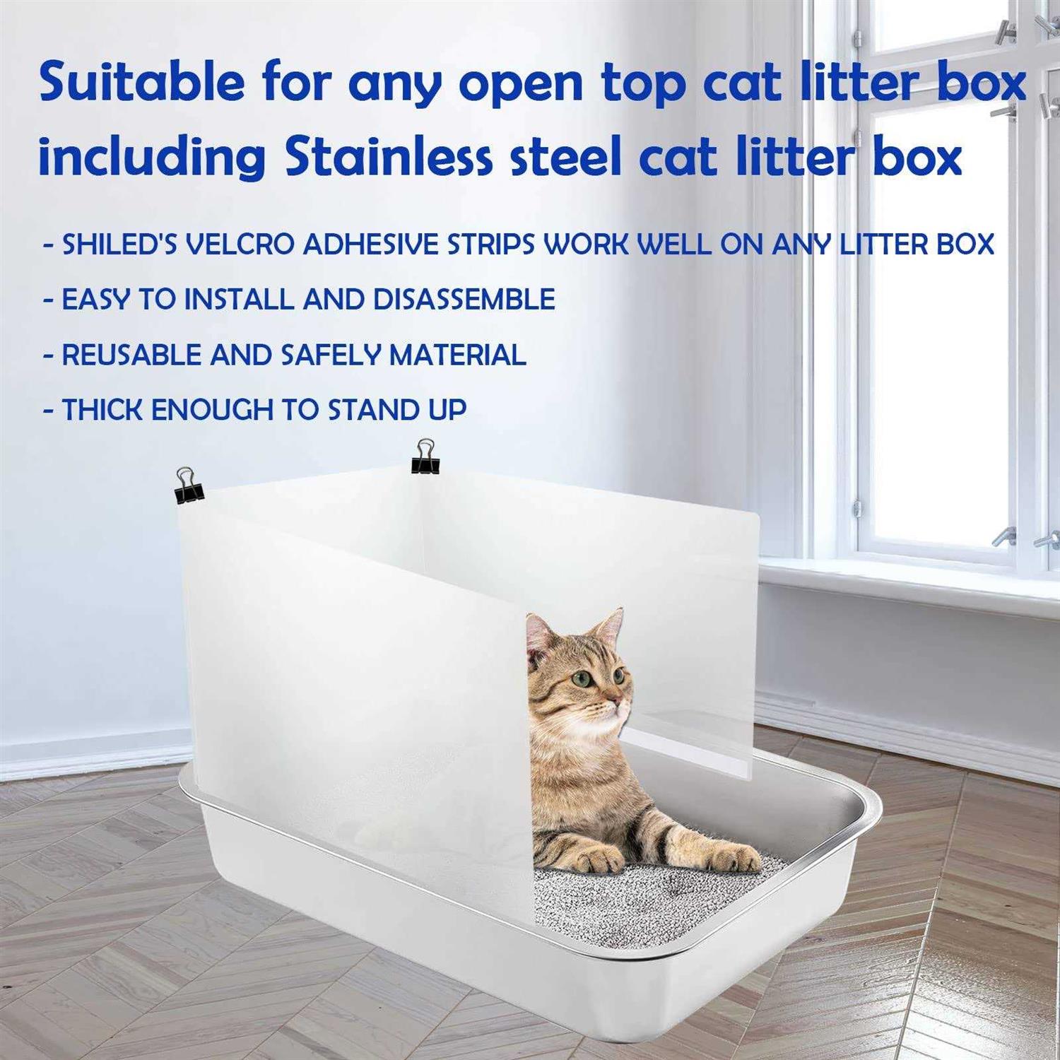 Cat Litter Box Pee Shields Easy Clean Anti-Splashing Flexible3k