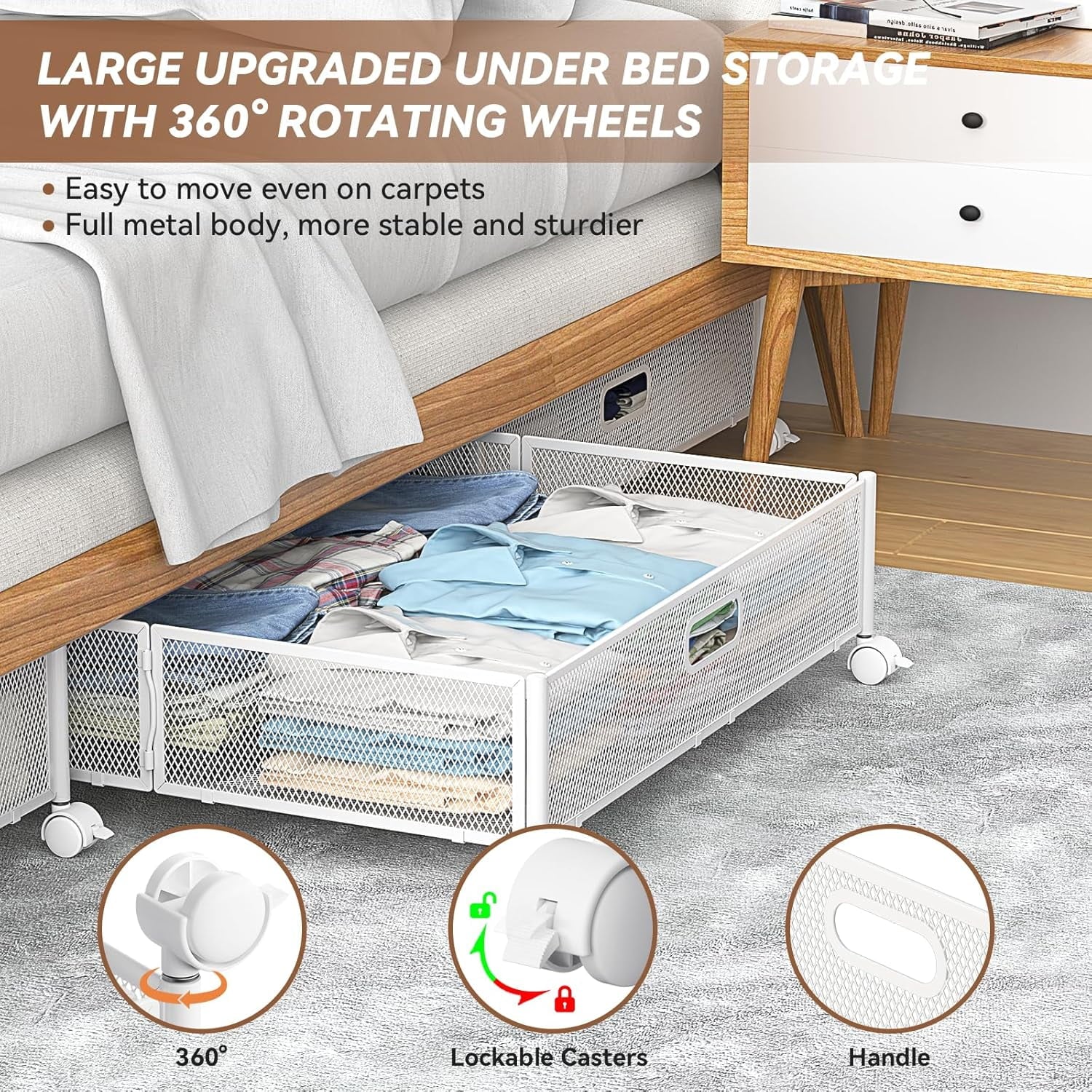 Under Bed Storage Containers with Wheels 2 Pack a7
