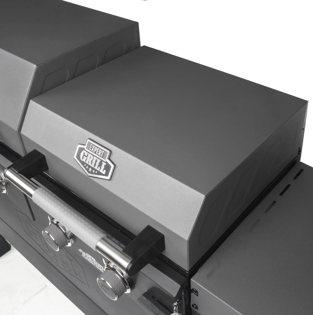 5 Burner Combo Gas Grill and Griddle Black k7p