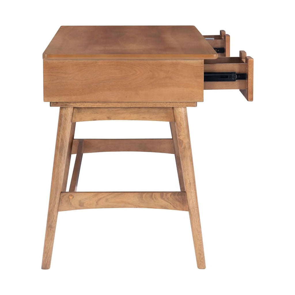 Rattan Wood Desk with Drawers Natural k7m