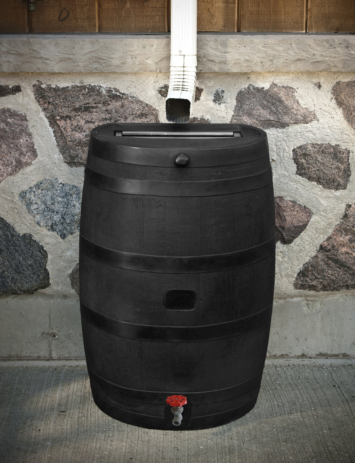 Rain Barrel 50 Gallon Black a7