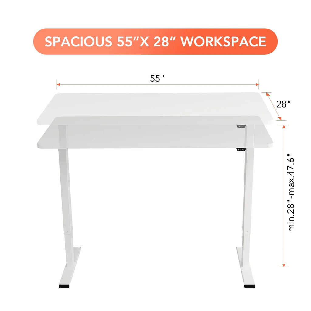 Adjustable Electric Standing Desk White 60cm x 71cm a7