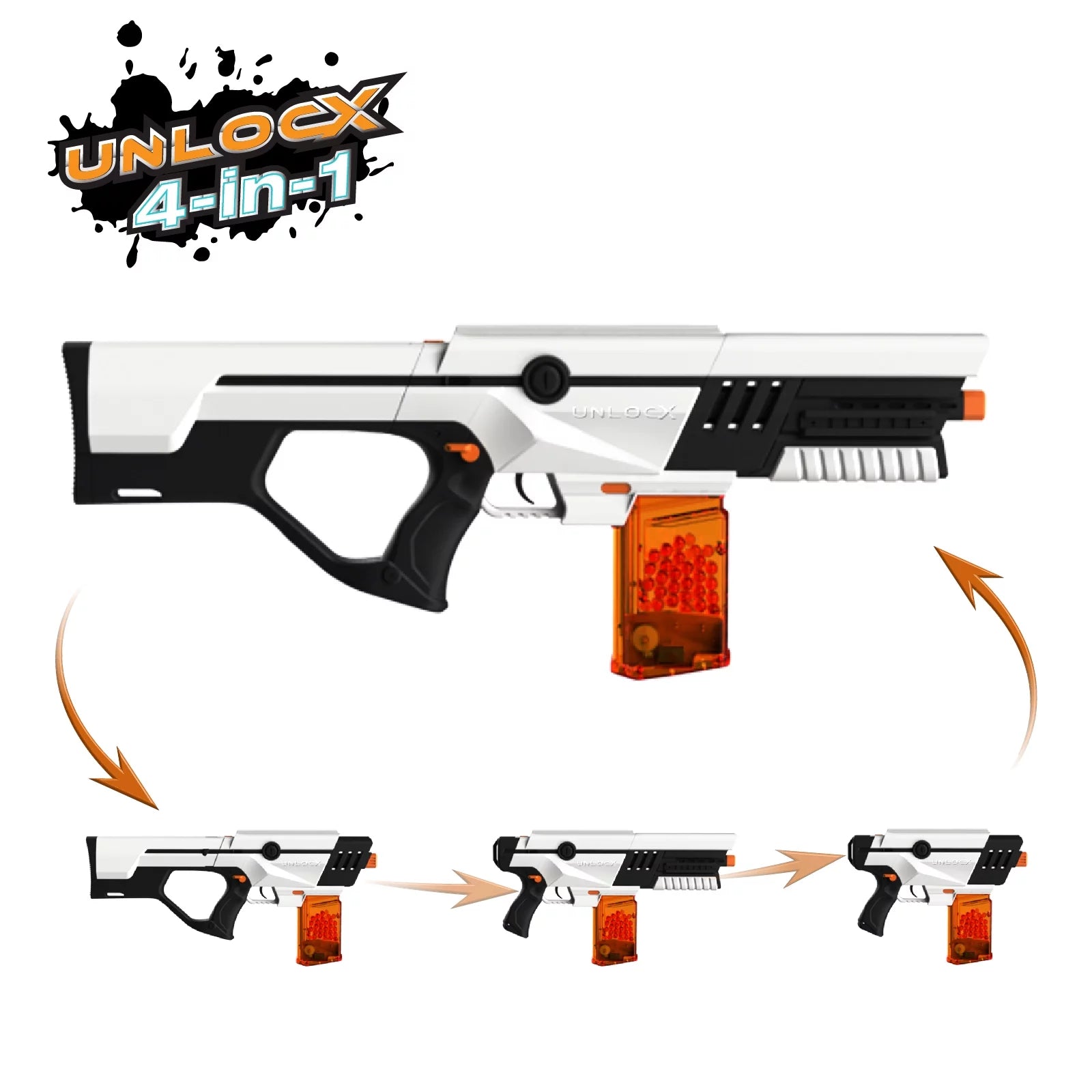 UnlocX 4 in 1 Modular Water Bead Blaster - Electric Detachable Fully Automatic