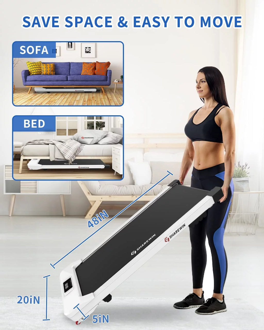 Walking Pad Treadmill with Remote Control and LED Display a7