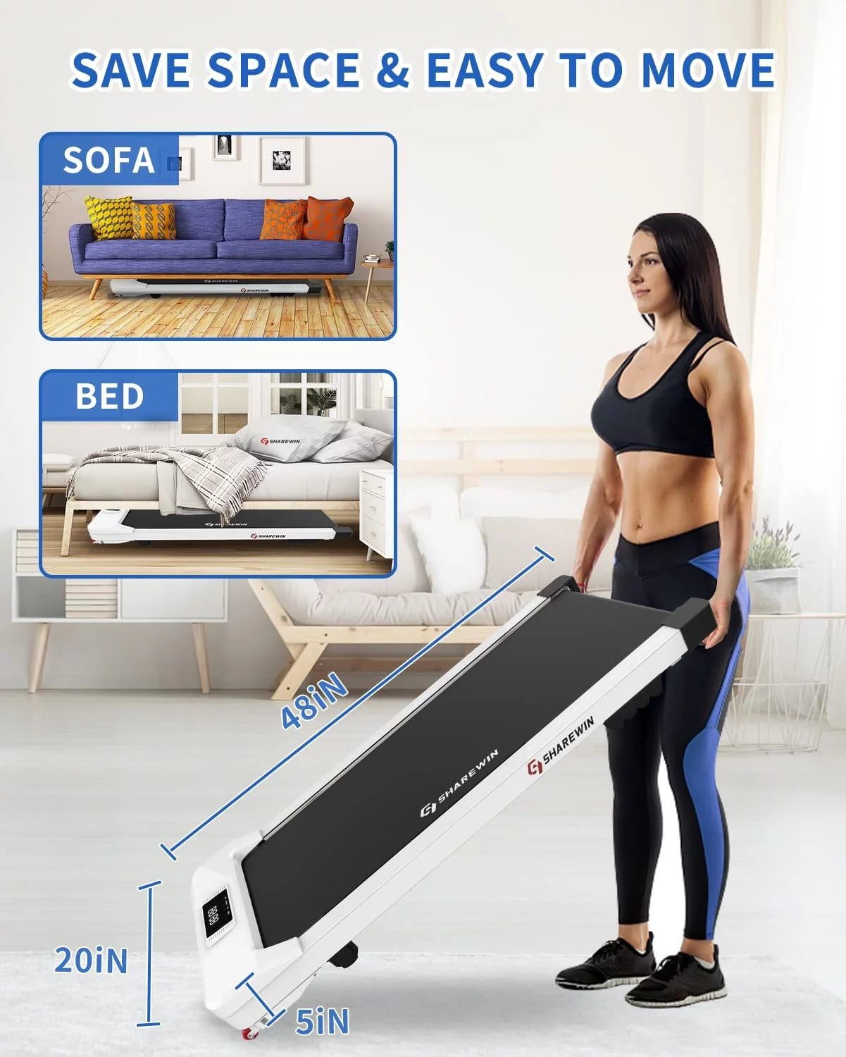 Walking Pad Treadmill with Remote Control and LED Display a7