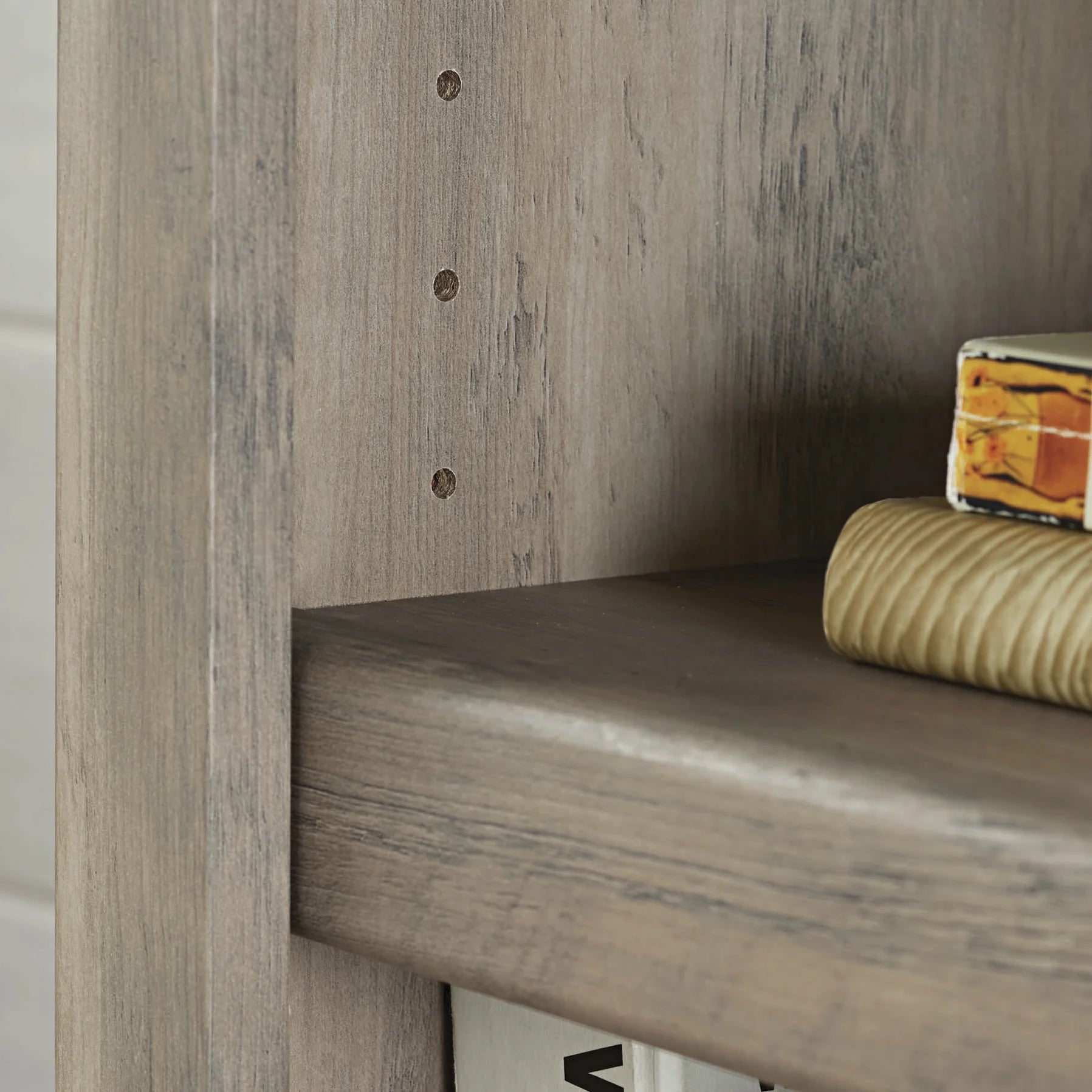 Bookcase 5 Shelf Rustic Gray a7