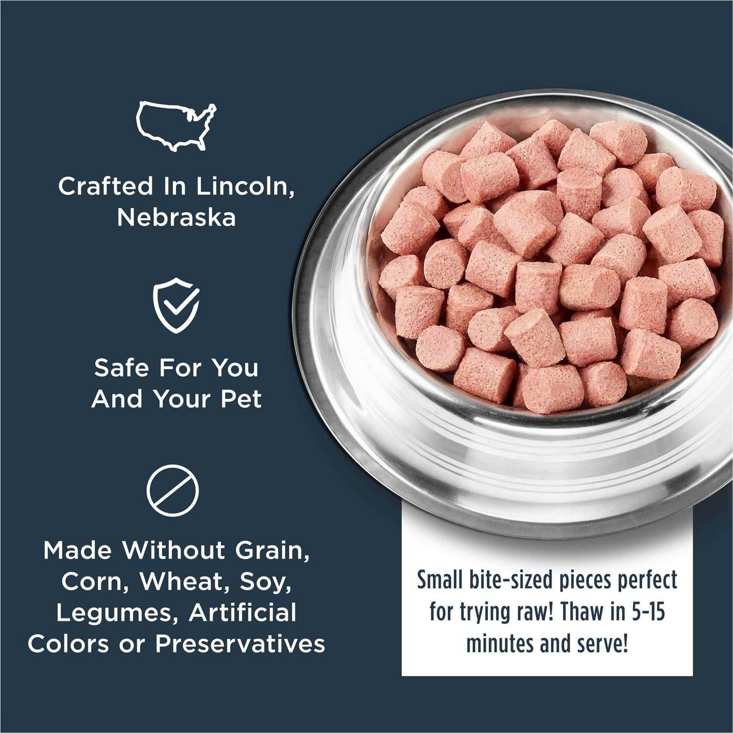 Frozen Puppy Bites Cage-Free Chicken Dog Food k7m